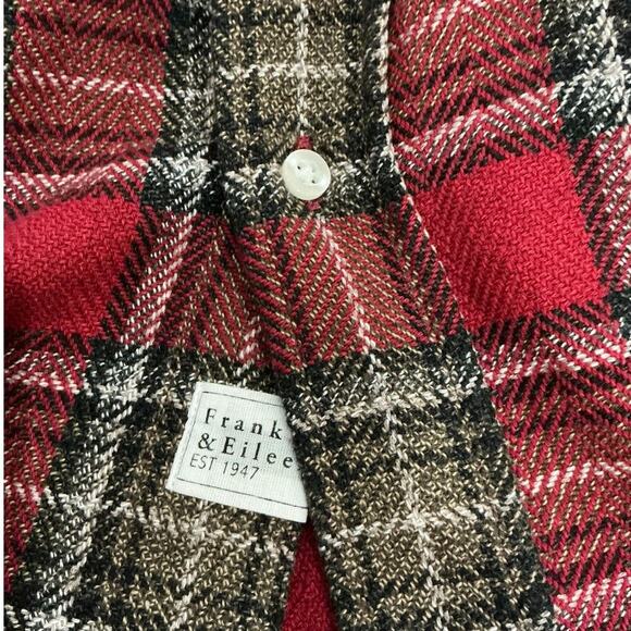 Frank & Eileen McLoghlin Utility Jacket Red Black Textured Flannel Size XS Small - Picture 12 of 14